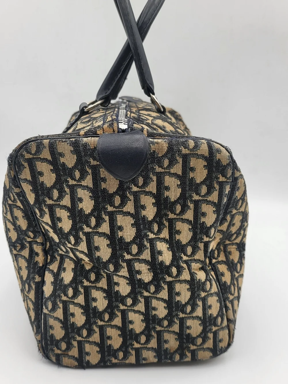 CHRISTIAN DIOR Blue Diorissimo Trotter Canvas Boston 30 Bag..Authentic w/COA.